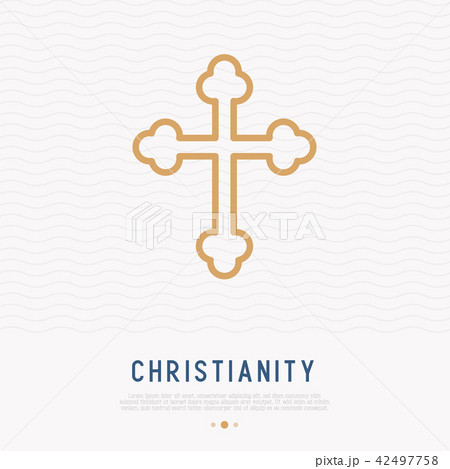 Christian cross thin line icon 42497758