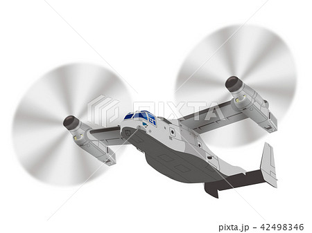 飛行中のオスプレイ左向きのイラスト素材