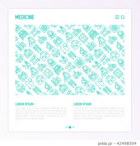 Medicine concept with thin line icons 42498504