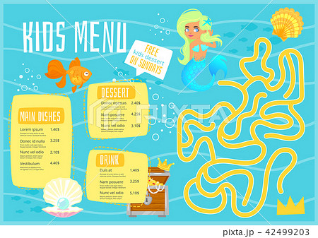 Children menu meal template. Children menu meal template. 42499203
