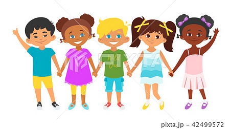 kids standing in a row  42499572