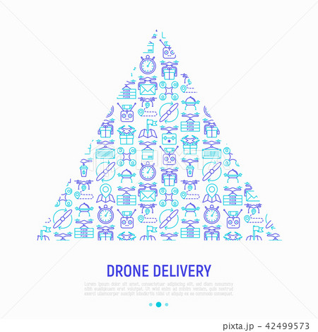 Drone delivery concept in triangle 42499573