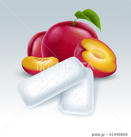 Chewing gum with plum flavor 42499660
