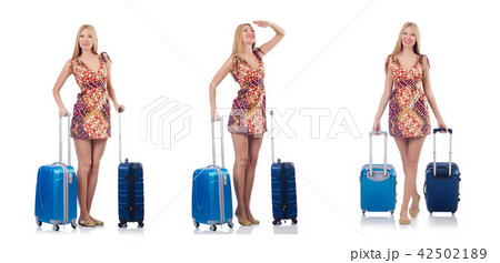 Woman preparing for travel on summer vacation Woman preparing for travel on summer vacation 42502189