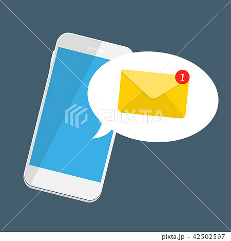 New Email on the smartphone screen notification concept. Vector illustration New Email on the smartphone screen notification concept. Vector illustration 42502597