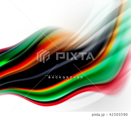 Fluid liquid mixing colors concept on light grey background, wave and swirl curve flow line, trendy Fluid liquid mixing colors concept on light grey background, wave and swirl curve flow line, trendy 42503590