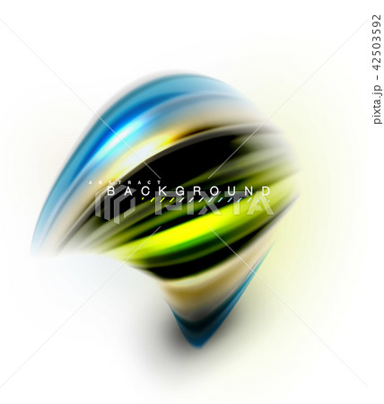 Fluid liquid mixing colors concept on light grey background, wave and swirl curve flow line, trendy Fluid liquid mixing colors concept on light grey background, wave and swirl curve flow line, trendy 42503592