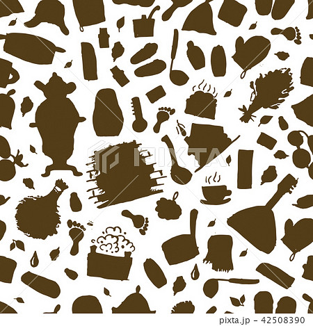 Russian sauna, seamless pattern for your design 42508390