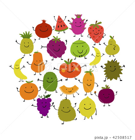 Funny fruits, character set for your design 42508517