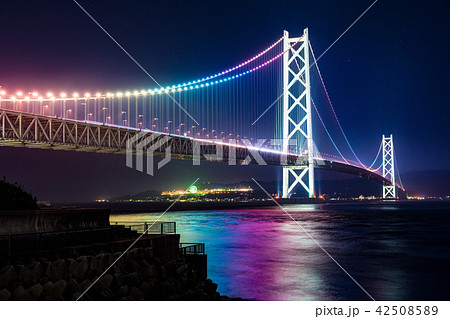 明石海峡大橋のレインボー夜景 明石海峡大橋のレインボー夜景 42508589