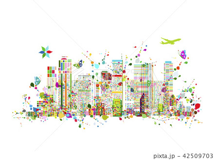 Colorful metropolis, abstract background for your design 42509703