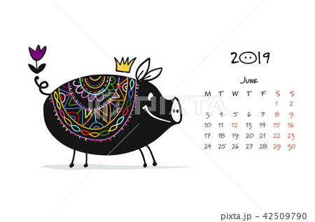 Cute piggy silhouette, symbol of 2019 year for your design Cute piggy silhouette, symbol of 2019 year for your design 42509790