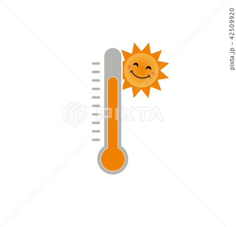 温度計と太陽のイラストのイラスト素材