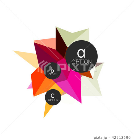 Abstract colorful geometric option infographics design template with sample abc options. Abstract 42512596