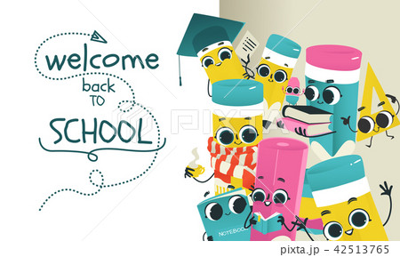 Vector back to school poster with pencil character 42513765