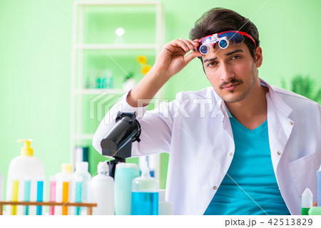 Chemist testing soap in the lab Chemist testing soap in the lab 42513829