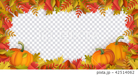 Vector autumn leaves, pumpkin frame 42514062