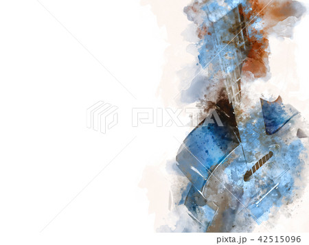 Acoustic Guitar playing watercolor painting   42515096