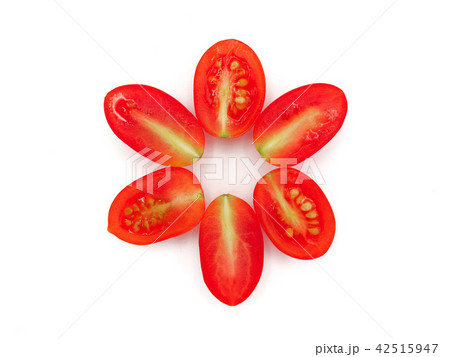 Fresh grape or cherry tomato on white background. 42515947