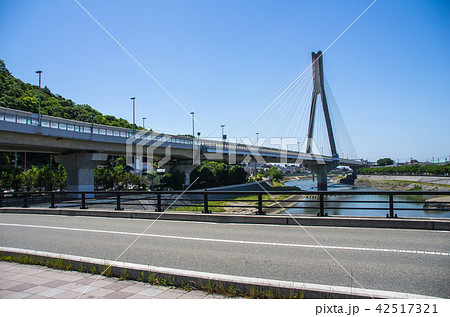絹延橋から見る新猪名川大橋・阪神高速11号池田線 42517321
