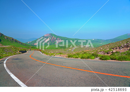 阿蘇山公園道路 熊本県阿蘇市の写真素材