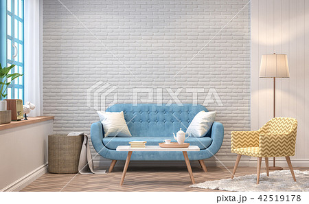 Vintage living room 3d render 42519178