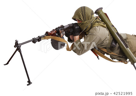 shooter with machine gun 42521995