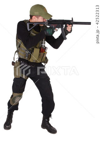 mercenary with mp5 submachine gun 42522313
