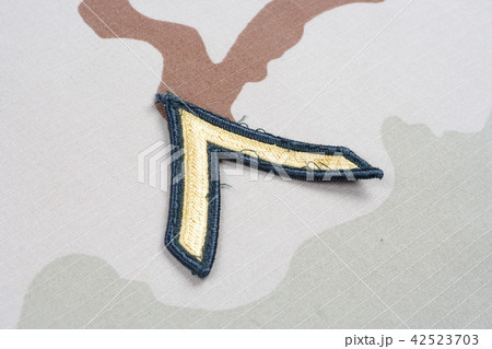 US ARMY Private rank patch on desert uniform 42523703