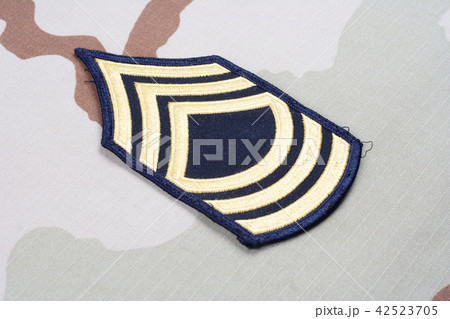 US ARMY Master Sergeant rank patch on uniform 42523705