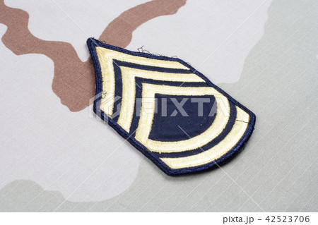 US ARMY Sergeant First Class rank patch on uniform 42523706