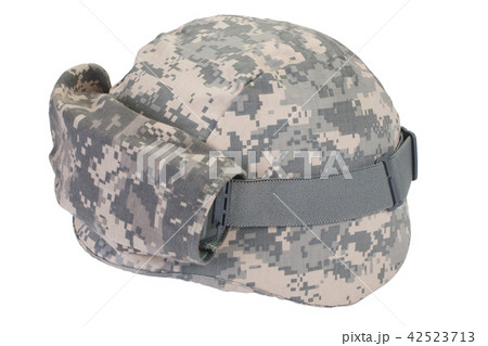 kevlar helmet with a camouflage cover and goggles 42523713