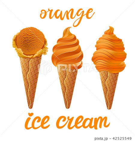 vector Set of orange ice cream different shapes 42525549