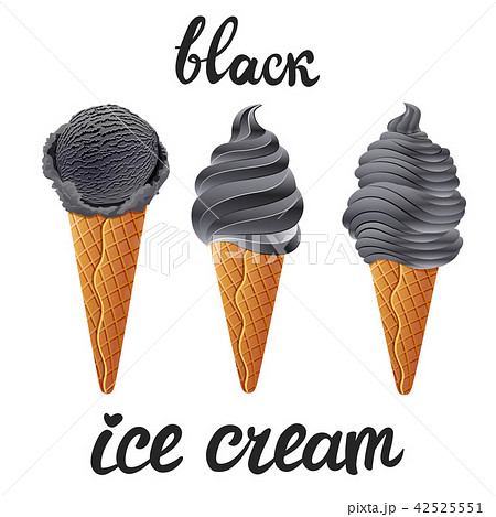 vector Set black ice cream dark different shapes vector Set black ice cream dark different shapes 42525551