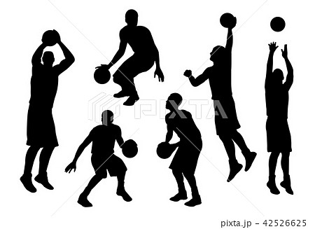 silhouette basketball player in action set 2 silhouette basketball player in action set 2 42526625