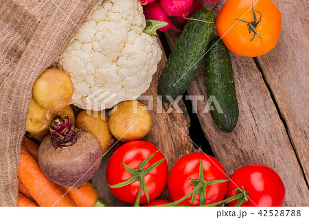Heap of organic fresh vegeterian food. 42528788