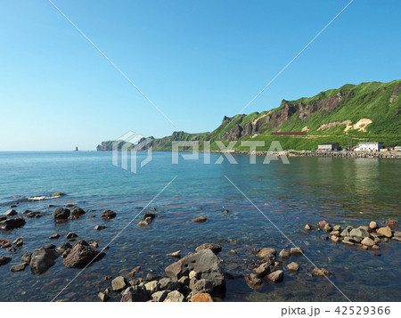 北海道　積丹　神岬漁港から神威岬を展望 42529366