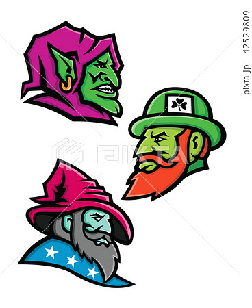 Goblin Leprecahun and Wizard Mascot Collection 42529809
