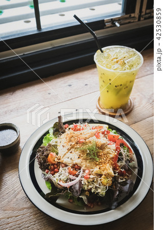 dish of salad with chicken dish of salad with chicken 42530859