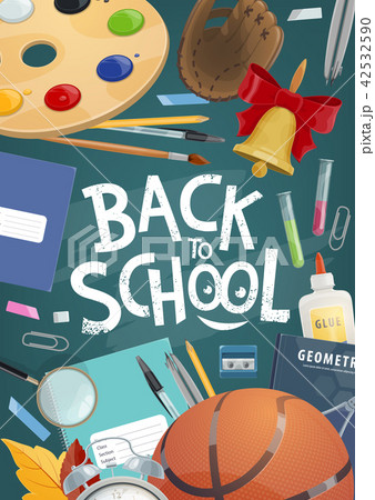 Back to school banner with education supplies Back to school banner with education supplies 42532590
