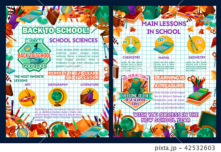 School sciences vector education lesson poster School sciences vector education lesson poster 42532603