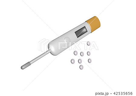 体温計と薬のイラスト 42535656