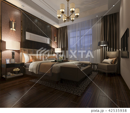 beautiful luxury bedroom suite in hotel with tv 42535938