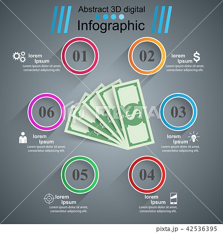 Business Infographics. Dollar, Money icon. Business Infographics. Dollar, Money icon. 42536395