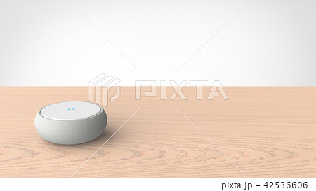 スマートスピーカーとテーブル　左コピースペース 42536606