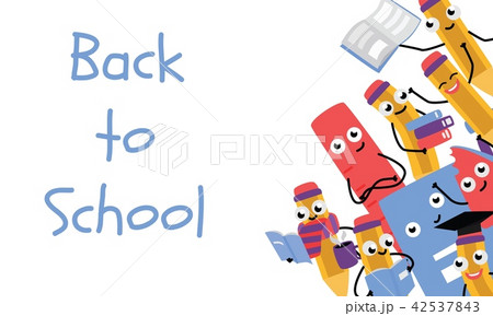 Vector back to school poster with pencil character Vector back to school poster with pencil character 42537843