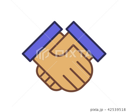 Handshake icon. Line colored vector illustration. Isolated on white background Handshake icon. Line colored vector illustration. Isolated on white background 42539518