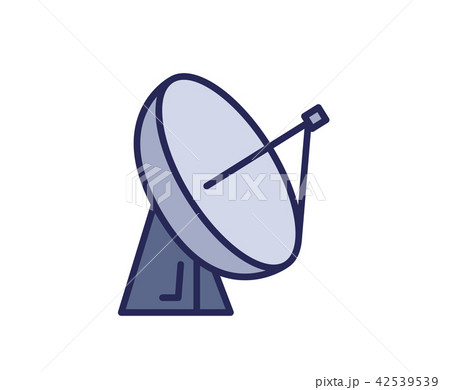 Satellite dish antena icon. Line colored vector illustration. Isolated on white background Satellite dish antena icon. Line colored vector illustration. Isolated on white background 42539539