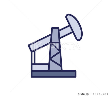 Oil jack pump icon. Line colored vector illustration. Isolated on white background 42539584