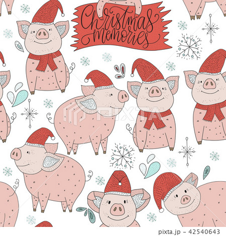 Christmas vector seamless pattern with detailed holiday illustrations. Christmas vector seamless pattern with detailed holiday illustrations. 42540643